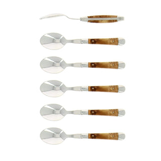 Forge de Laguiole Tradition set 6 coffee spoons with juniper handle