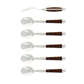 Forge de Laguiole Tradition set 6 coffee spoons with Thuya handle