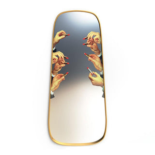 Seletti Toiletpaper Big Mirror Gold Frame Lipsticks Buy now on Shopdecor
