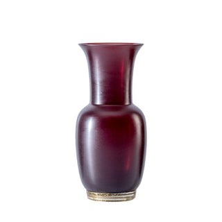 Venini Satin 706.38 satin vase ox blood red/crystal with gold leaf h. 30 cm. Buy now on Shopdecor